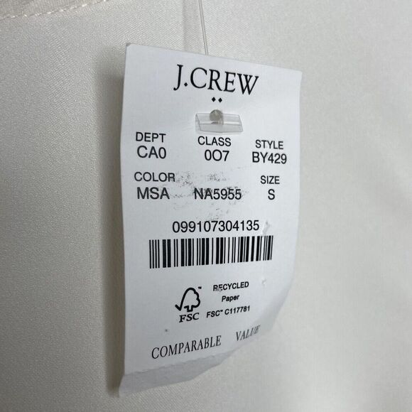 J.CREW Top Women Small Sleeveless Button-Back Shell NEW Ivory BY429 - Picture 11 of 13